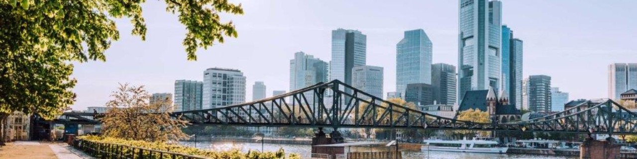 Skyline von Frankfurt mit Mainbrücke