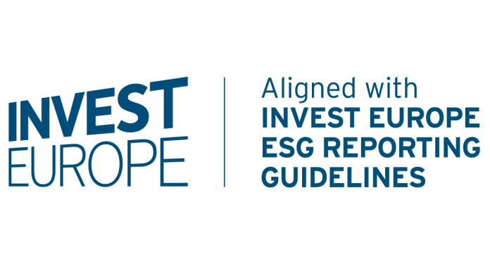 Logo von Invest Europe_Aligned with Invest Europe ESG Reporting Guidelines
