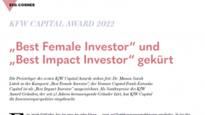 KfW Capital Award im „Venture Capital-Magazin“