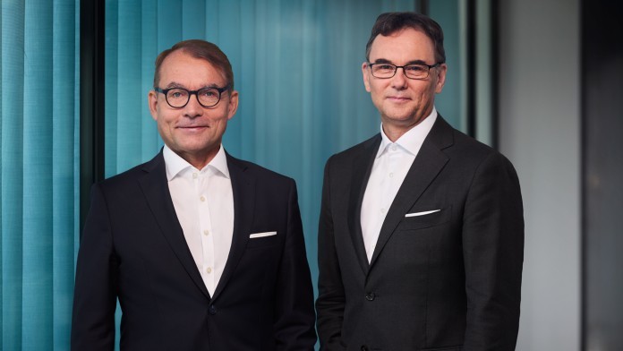 Doppelportrait Geschäftsführung KfW Capital (Dr. Jörg Goschin (Vorsitzender) und Alexander Thees)